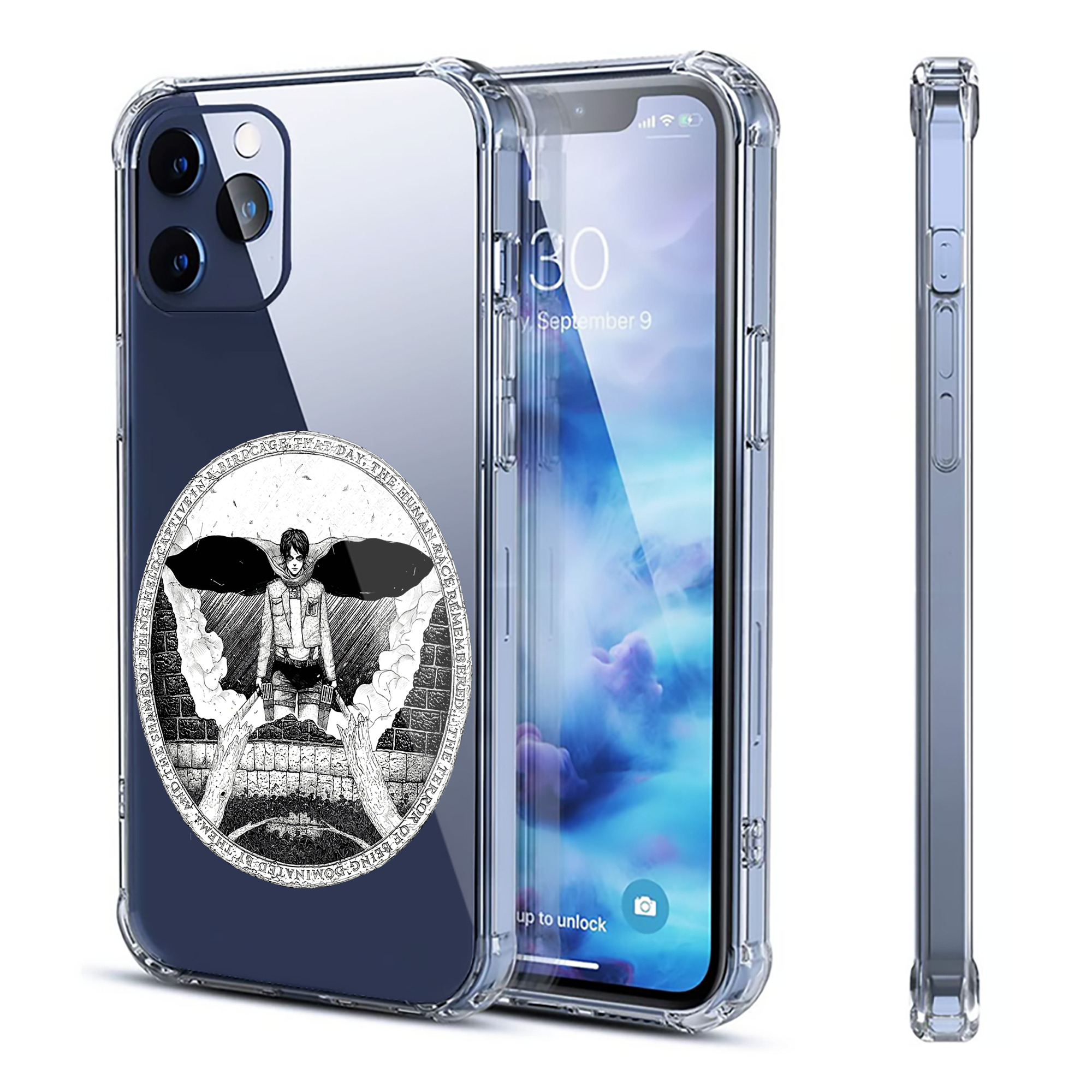 （画像用） 進撃の巨人 エレン･イェーガー Attack on Titan Eren Jäger 【iPhone 12シリーズ対応】透明スマホケース（クリアソフトケース）